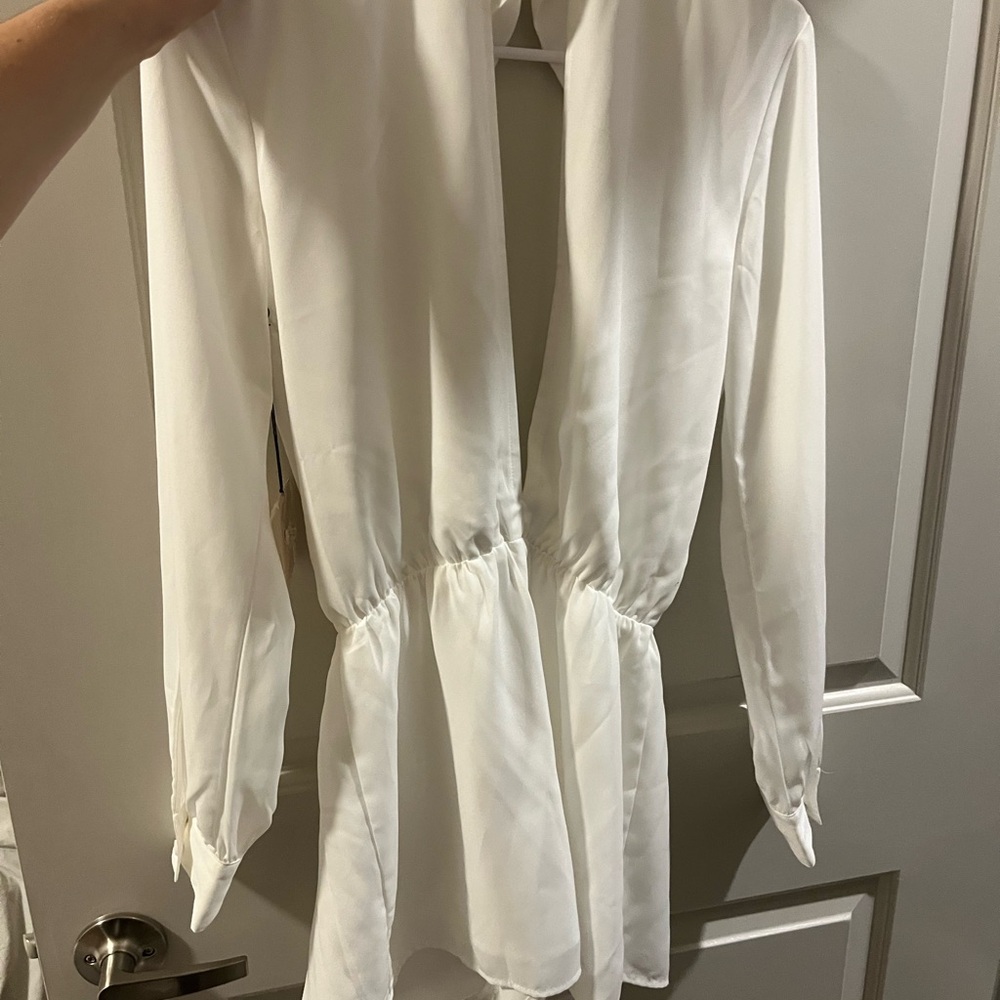 Superdown White Long Sleeve romper
